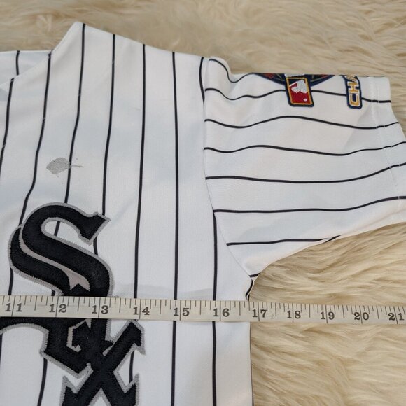 Majestic Vintage Chicago White Sox Pinstripe Baseball Button Down Jersey size M - Picture 8 of 10